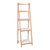 Accesorii Baie Raft de podea pliabil cu funcție de economisire a spațiului Benwen, Lemn de Cauciuc, Alba-Natural, 42x34x140