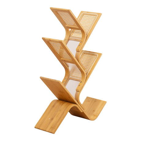 Bibliotecă cu rafturi Tome, Bambus, Natur, 63x20x92 cm