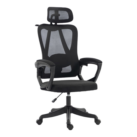 Scaun de birou directorial Exeter, Negru, 50x58x129 cm
