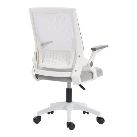 Scaun de birou Penza, Alb - Gri, 48x58x102 cm