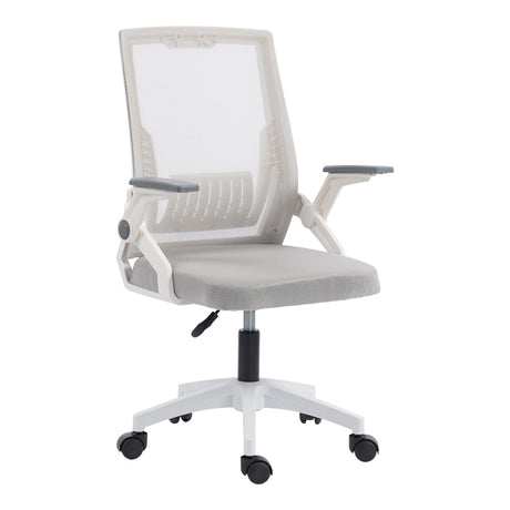 Scaun de birou Penza, Alb - Gri, 48x58x102 cm