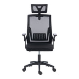 Scaun de birou Plymot, 48x58x112-122 cm - Negru