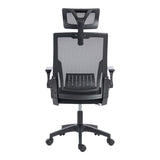 Scaun de birou Plymot, 48x58x112-122 cm - Negru