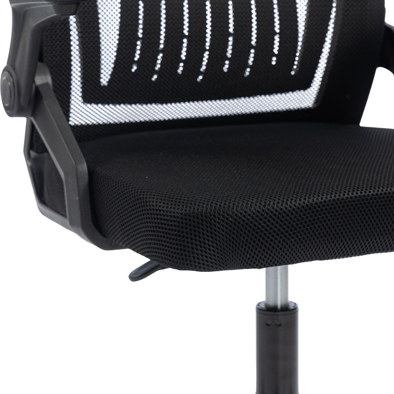 Scaun de birou Plymot, 48x58x112-122 cm - Negru