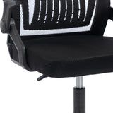 Scaun de birou Plymot, 48x58x112-122 cm - Negru