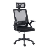 Scaun de birou Plymot, 48x58x112-122 cm - Negru