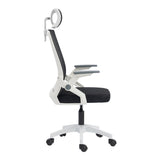 Scaun de birou Plymot, 48x58x112-122 cm - Alb