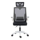Scaun de birou Plymot, 48x58x112-122 cm - Alb