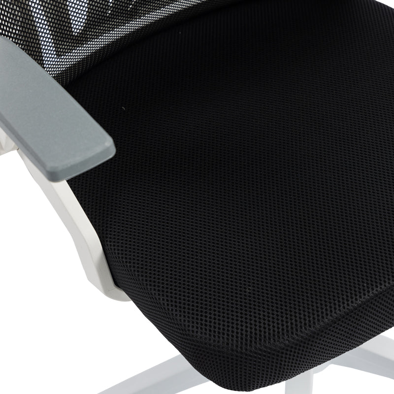 Scaun de birou Plymot, 48x58x112-122 cm - Alb