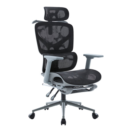 Scaun de birou directorial Vigo, Gri - Negru, 52x70x124 cm