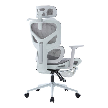 Scaun de birou directorial Vigo, Gri - Alb, 52x70x124 cm
