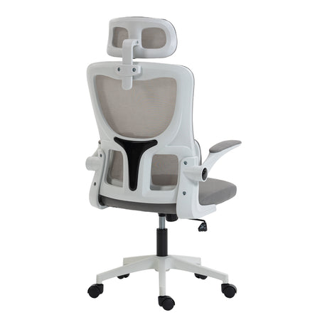 Scaun de birou directorial Mainz, Alb - Gri, 50x60x122 cm