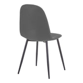 Scaun Bella, Stofa, picioare metalice negre, 44x55x85 cm, Negru-Gri, vedere frontală, metal, stofă, pentru living sau bucătărie