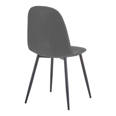 Scaun Bella, Stofa, picioare metalice negre, 44x55x85 cm, Negru-Gri, vedere frontală, metal, stofă, pentru living sau bucătărie