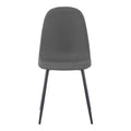 Scaun Bella, Stofa, picioare metalice negre, 44x55x85 cm, Negru-Gri, detaliu finisaj, metal, stofă, pentru living sau bucătărie
