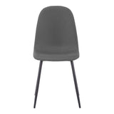 Scaun Bella, Stofa, picioare metalice negre, 44x55x85 cm - Scaun Bella, Stofa, picioare metalice negre, 44x55x85 cm, Negru-Gri, detaliu finisaj, metal, stofă, pentru living sau bucătărie