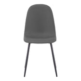Scaun Bella, Stofa, picioare metalice negre, 44x55x85 cm, Negru-Gri, detaliu finisaj, metal, stofă, pentru living sau bucătărie