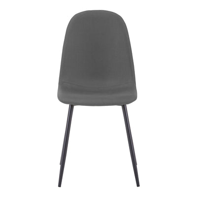 Scaun Bella, Stofa, picioare metalice negre, 44x55x85 cm, Negru-Gri, detaliu finisaj, metal, stofă, pentru living sau bucătărie