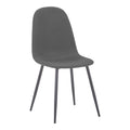 Scaun Bella, Stofa, picioare metalice negre, 44x55x85 cm, Negru-Gri, imagine principală, metal, stofă, pentru living sau bucătărie