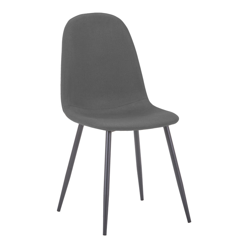 Scaun Bella, Stofa, picioare metalice negre, 44x55x85 cm - Scaun Bella, Stofa, picioare metalice negre, 44x55x85 cm, Negru-Gri, imagine principală, metal, stofă, pentru living sau bucătărie