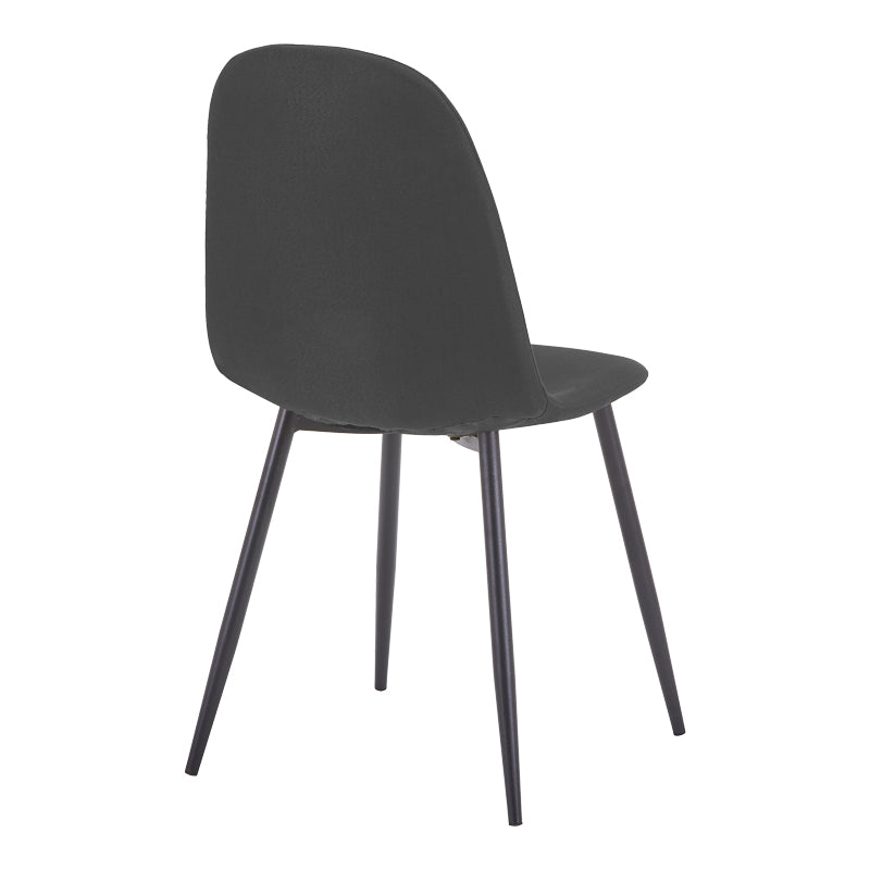 Scaun Bella, Stofa, picioare metalice negre, 44x55x85 cm - Scaun Bella, Stofa, picioare metalice negre, 44x55x85 cm, Negru-Antracit, vedere frontală, metal, stofă, pentru living sau bucătărie