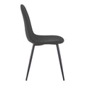 Scaun Bella, Stofa, picioare metalice negre, 44x55x85 cm, Negru-Antracit, vedere laterală, metal, stofă, pentru living sau bucătărie