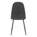 Scaun Bella, Stofa, picioare metalice negre, 44x55x85 cm, Negru-Antracit, detaliu finisaj, metal, stofă, pentru living sau bucătărie