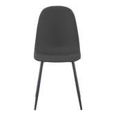 Scaun Bella, Stofa, picioare metalice negre, 44x55x85 cm, Negru-Antracit, detaliu finisaj, metal, stofă, pentru living sau bucătărie