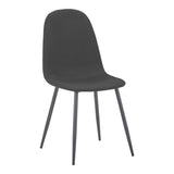Scaun Bella, Stofa, picioare metalice negre, 44x55x85 cm - Scaun Bella, Stofa, picioare metalice negre, 44x55x85 cm, Negru-Antracit, imagine principală, metal, stofă, pentru living sau bucătărie