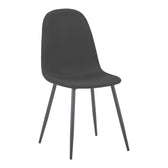 Scaun Bella, Stofa, picioare metalice negre, 44x55x85 cm, Negru-Antracit, imagine principală, metal, stofă, pentru living sau bucătărie