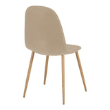 Scaun Bella, Stofa, picioare metalice cu finisaj natural, 44x55x85 cm - Scaun Bella, Stofa, picioare metalice cu finisaj natural, 44x55x85 cm, Bej, vedere frontală, metal, stofă, pentru living sau bucătărie