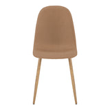Scaun Bella, Stofa, picioare metalice cu finisaj natural, 44x55x85 cm - Scaun Bella, Stofa, picioare metalice cu finisaj natural, 44x55x85 cm, Maro, detaliu finisaj, metal, stofă, lemn, pentru living sau bucătărie
