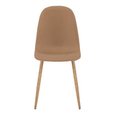 Scaun Bella, Stofa, picioare metalice cu finisaj natural, 44x55x85 cm, Maro, detaliu finisaj, metal, stofă, lemn, pentru living sau bucătărie