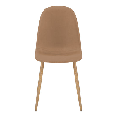 Scaun Bella, Stofa, picioare metalice cu finisaj natural, 44x55x85 cm, Maro, detaliu finisaj, metal, stofă, lemn, pentru living sau bucătărie