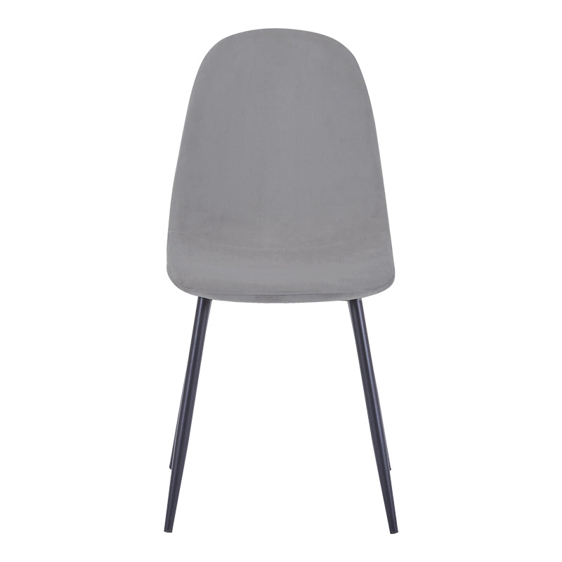 Scaun Bella, Catifea, picioare metalice negre, 44x55x85 cm - Scaun Bella, Catifea, picioare metalice negre, 44x55x85 cm, Negru-Gri, detaliu finisaj, metal, stofă, catifea, pentru living sau bucătărie