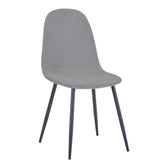 Scaun Bella, Catifea, picioare metalice negre, 44x55x85 cm, Negru-Gri, imagine principală, metal, stofă, catifea, pentru living sau bucătărie