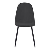 Scaun Bella, Catifea, picioare metalice negre, 44x55x85 cm, Negru, detaliu finisaj, metal, stofă, catifea, pentru living sau bucătărie