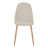 Scaun Bella, Catifea, picioare metalice cu finisaj natural, 44x55x85 cm, Bej, detaliu finisaj, metal, stofă, catifea, pentru living sau bucătărie