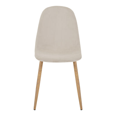 Scaun Bella, Catifea, picioare metalice cu finisaj natural, 44x55x85 cm, Bej, detaliu finisaj, metal, stofă, catifea, pentru living sau bucătărie