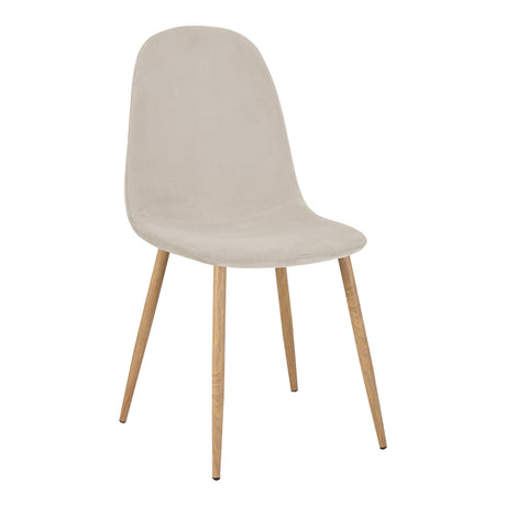 Scaun Bella, Catifea, picioare metalice cu finisaj natural, 44x55x85 cm