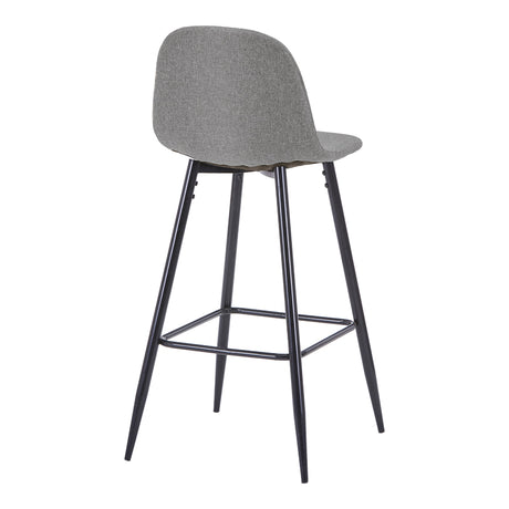 Scaun de bar Bella, Stofa, picioare metalice negre, 42x49x98 cm