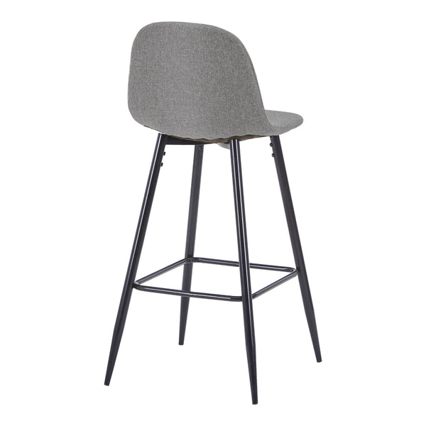 Scaun de bar Bella, Stofa, picioare metalice negre, 42x49x98 cm
