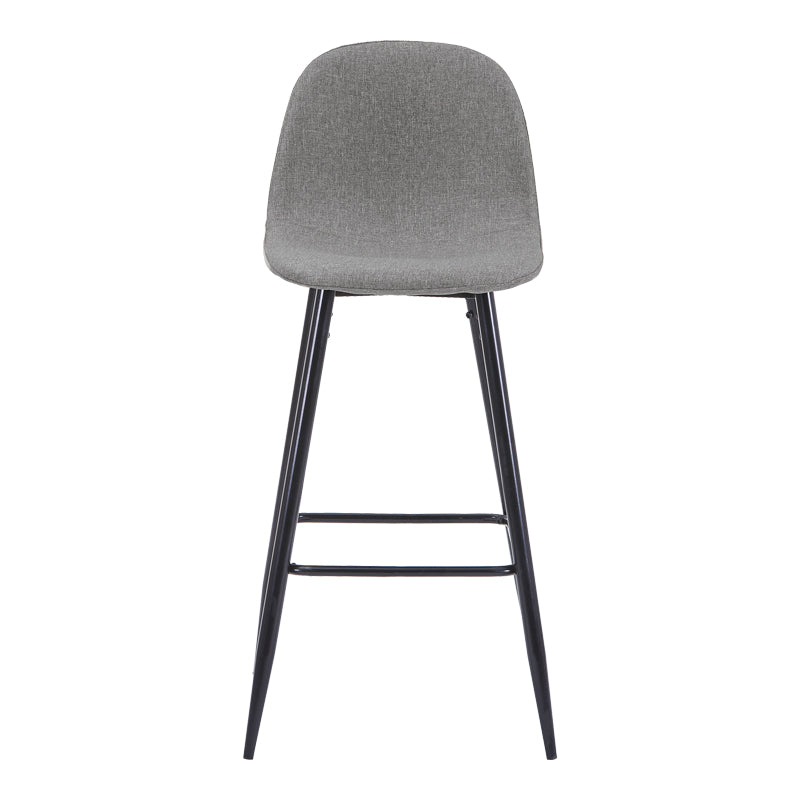 Scaun de bar Bella, Stofa, picioare metalice negre, 42x49x98 cm - Scaun de bar Bella, Stofa, picioare metalice negre, 42x49x98 cm, Negru-Gri, detaliu finisaj, metal, stofă, PP, pentru locuință