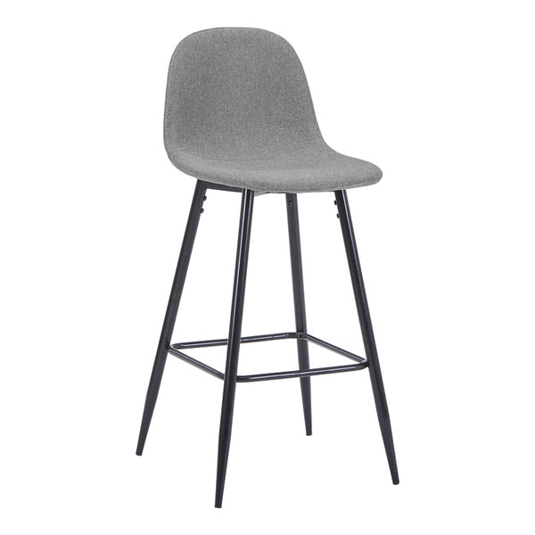Scaun de bar Bella, Stofa, picioare metalice negre, 42x49x98 cm