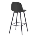 Scaun de bar Bella, Stofa, picioare metalice negre, 42x49x98 cm, Negru-Antracit, vedere frontală, metal, stofă, pentru locuință