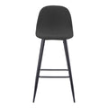 Scaun de bar Bella, Stofa, picioare metalice negre, 42x49x98 cm, Negru-Antracit, detaliu finisaj, metal, stofă, pentru locuință