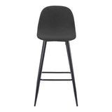 Scaun de bar Bella, Stofa, picioare metalice negre, 42x49x98 cm - Scaun de bar Bella, Stofa, picioare metalice negre, 42x49x98 cm, Negru-Antracit, detaliu finisaj, metal, stofă, pentru locuință