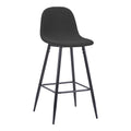 Scaun de bar Bella, Stofa, picioare metalice negre, 42x49x98 cm, Negru-Antracit, imagine principală, metal, stofă, pentru locuință