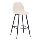 Scaun de bar Bella, Stofa, picioare metalice negre, 42x49x98 cm - Scaun de bar Bella, Stofa, picioare metalice negre, 42x49x98 cm, Negru, imagine principală, metal, stofă, pentru locuință
