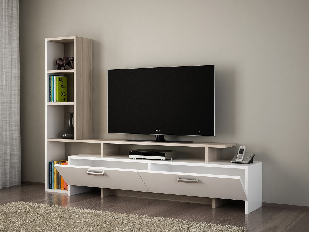 COMODA TV Simal - White, Cordoba, Alb, 149 x 171 x 32 cm